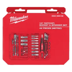 Milwaukee 4932498382 42-delige Ratel- en doppenset in cassette - 1/4"
