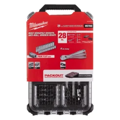 Milwaukee 4932478812 28-delige Ratel- en doppenset - in PACKOUT compact slim organiser - 1/4"