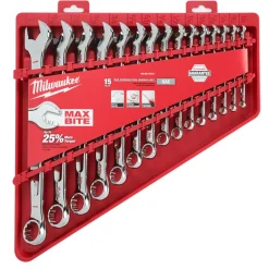 Milwaukee 4932464996 15-delige Ringratel-steeksleutelset MAXBITE - 1/4"-1"