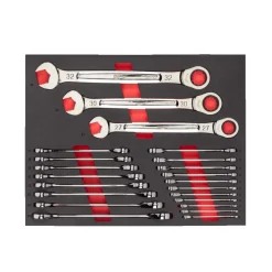 Milwaukee 4932493248 22-delige Ringratel-steeksleutelset MAXBITE in foam inlay - 6-32mm