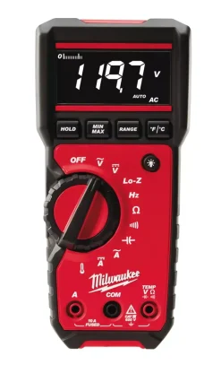 Milwaukee 2217-40 Digitale True-RMS multimeter incl. temperatuurmeting - AC/DC600V & 10A - -40°C t/m 400°C