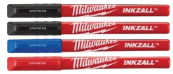 Milwaukee 48223165 Inkzall Marker met fijne punt - Zwart/Blauw/Rood (4st)