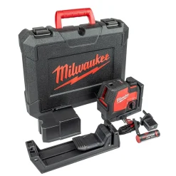 Milwaukee L4 CLLP-301C 4V Li-ion accu Kruislijnlaser set (1x 3.0Ah accu) in koffer - 2 lijnen - 30m - Groen