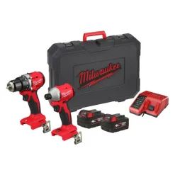 Milwaukee M18 BLCPP2B-402C 18V Li-ion accu schroef-/boormachine (M18 BLDDRC-0) & Slagschroevendraaier (M18 BLIDRC-0) Combiset (2x 4.0Ah accu) in koffer