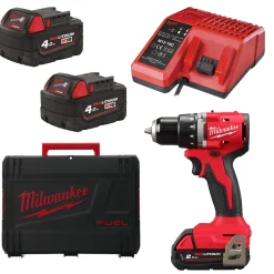 Milwaukee M18 BLDDRC-202C 18V Li-ion accu boor-/schroefmachine (2x 2.0Ah accu) in koffer