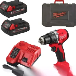 Milwaukee M18 BLPDRC-202C 18V Li-Ion accu klopboor- /schroefmachine set (2x 2.0Ah accu) in koffer