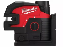 Milwaukee M12 CLL4P-301C kruislijnlaser met 4 punten in transportkoffer (1x 3.0 Ah Accu) - Groen - 12V