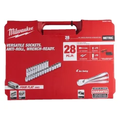 Milwaukee 4932471864 Metrische 1/2 ratel + 28-delige doppenset