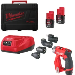 Milwaukee M12 FDDXKIT-202X 12V Li-Ion accu boor-/schroefmachine set (2x 2.0Ah accu) in HD-Box - 34Nm