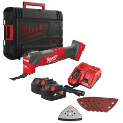 Milwaukee M18 FMT-502X 18V Li-ion Accu multitool set (2x 5.0Ah) + 8 delige accessoireset in HD Box