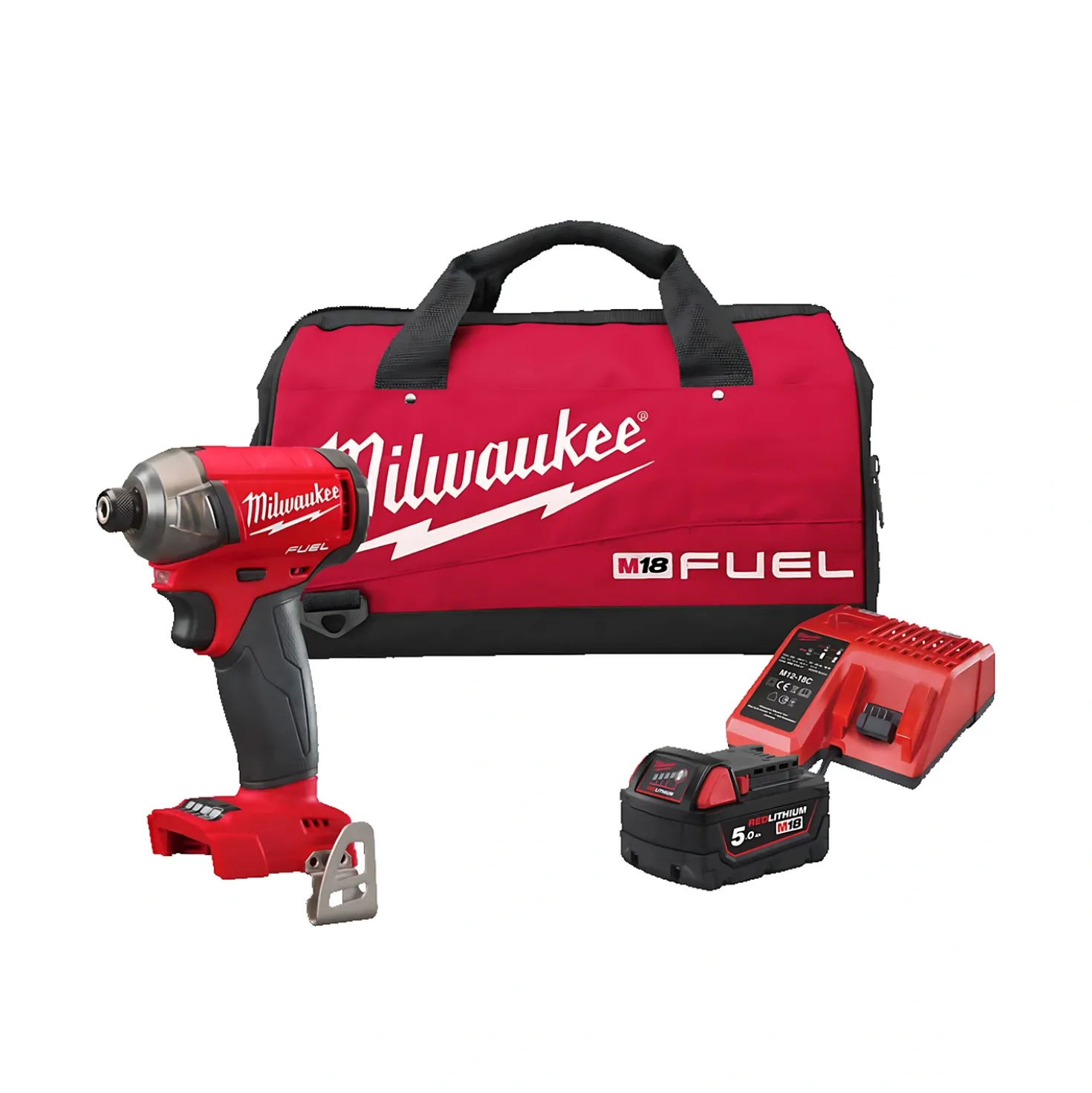 Milwaukee M18 FQID-501B 18V Li-ion accu slagschroevendraaier set (1x 5.0Ah accu) in tas