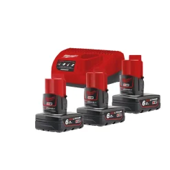 Milwaukee M12 NRG-603 12V Li-ion accu starterset (3x 6.0Ah accu) + lader