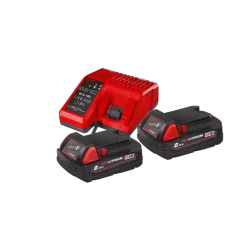 Milwaukee M18 NRG-202 18V Li-Ion Starterset accu's en lader - 2,0Ah