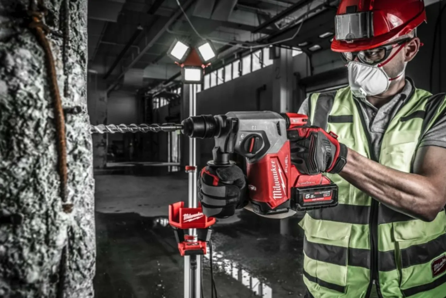 Milwaukee M18 ONEFHX-552X 18V Li-ion Accu SDS-plus combi hamer set (2x 5.5Ah) - ONE-KEY