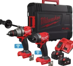 Milwaukee M18 ONEPP2A3-502X 18V Li-ion accu klopboor-/schroefmachine (M18 ONEPD3) & slagschroevendraaier (M18 ONEID3) Combiset (2x 5.0 Ah accu) in HD Box