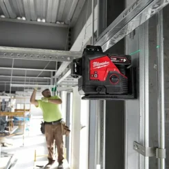 Milwaukee M12 3PL-401C 12V Li-Ion accu kruislijnlaser set (1x 4,0Ah) in koffer - 3 lijnen - Groen - 38m
