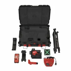 Milwaukee M12 3PLKIT-401P 12V Li-Ion accu kruislijnlaser set (1x 4,0Ah) in koffer - 3 lijnen - Groen - 38m