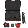 Milwaukee M12 3PLSKIT-401P 12V Li-ion accu Kruislijnlaser set in PACKOUT koffer - Groen - 38m - 3 lijnen - IP54