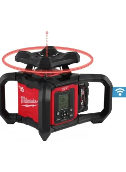 Milwaukee M18 RLOHV1200-501C 18V Li-ion Roterende Laser set (1x 5.0Ah accu) in koffer - Rood