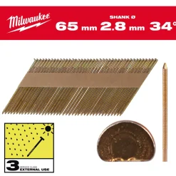 Milwaukee 4932492614 Nagels D-kop 34 63mm/RS/HDG/SC3-2,2kpc