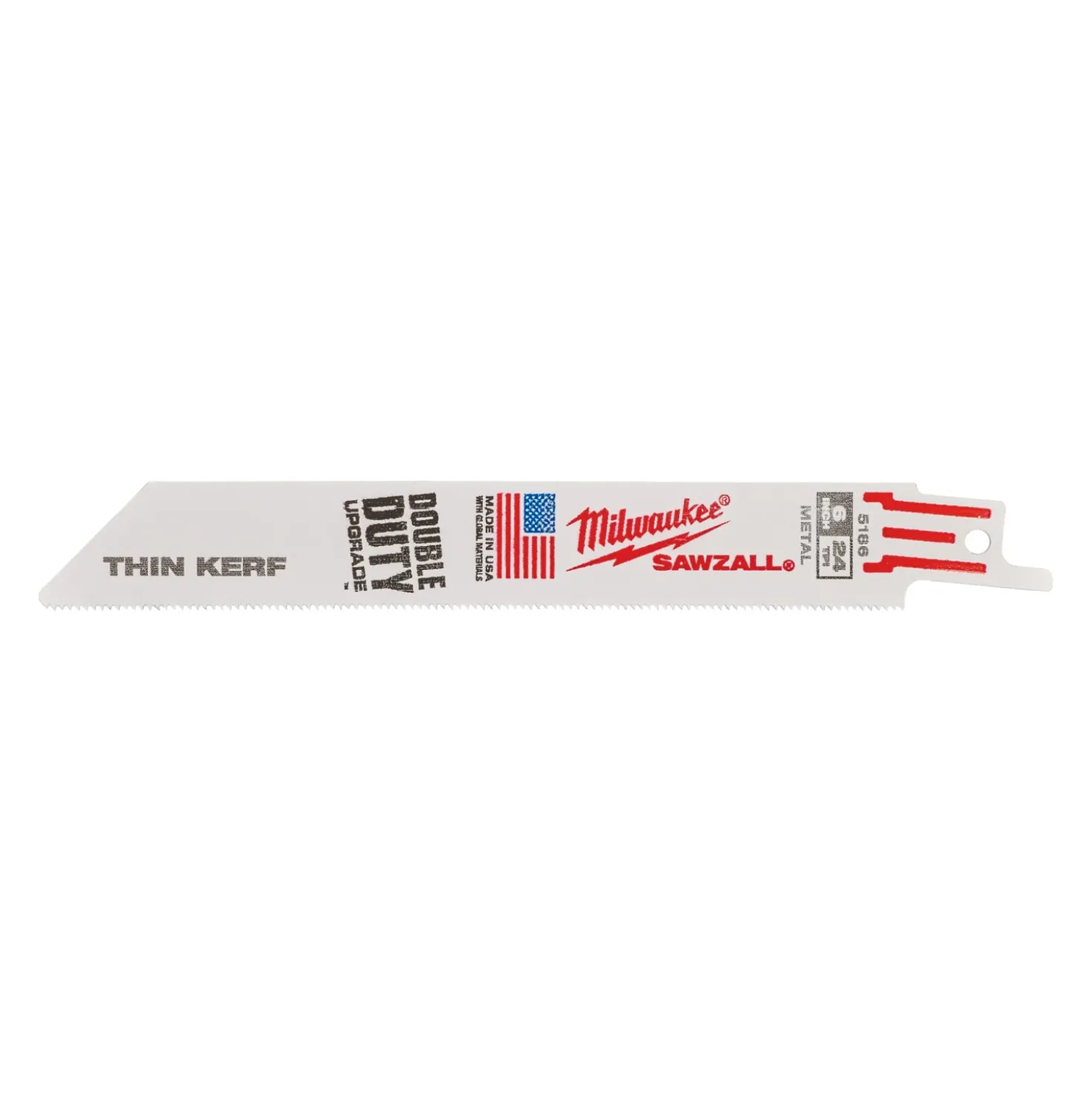 Milwaukee 48475186 Sawzall Reciprozaagblad Thin Kerf - 150 x 25TPI - metaal - 5st