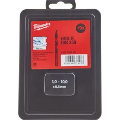 Milwaukee 4932352468 Set HSS-R metaalboren in metalen cassette (19-delig)