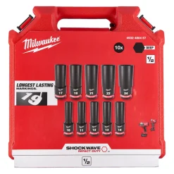 Milwaukee 4932480457 SHOCKWAVE 10-delige Krachtdoppenset in koffer