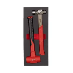 Milwaukee 4932493254 Terugslagvrije hamer 790 gram + Bolkophamer 450 gram - 2-delige hamerset - in foam inlay