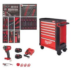 Milwaukee 4932493817 TOOLGUARD Stalen Gereedschapswagen gevuld - 245-delig - 7 laden - 30˝ / 78 cm