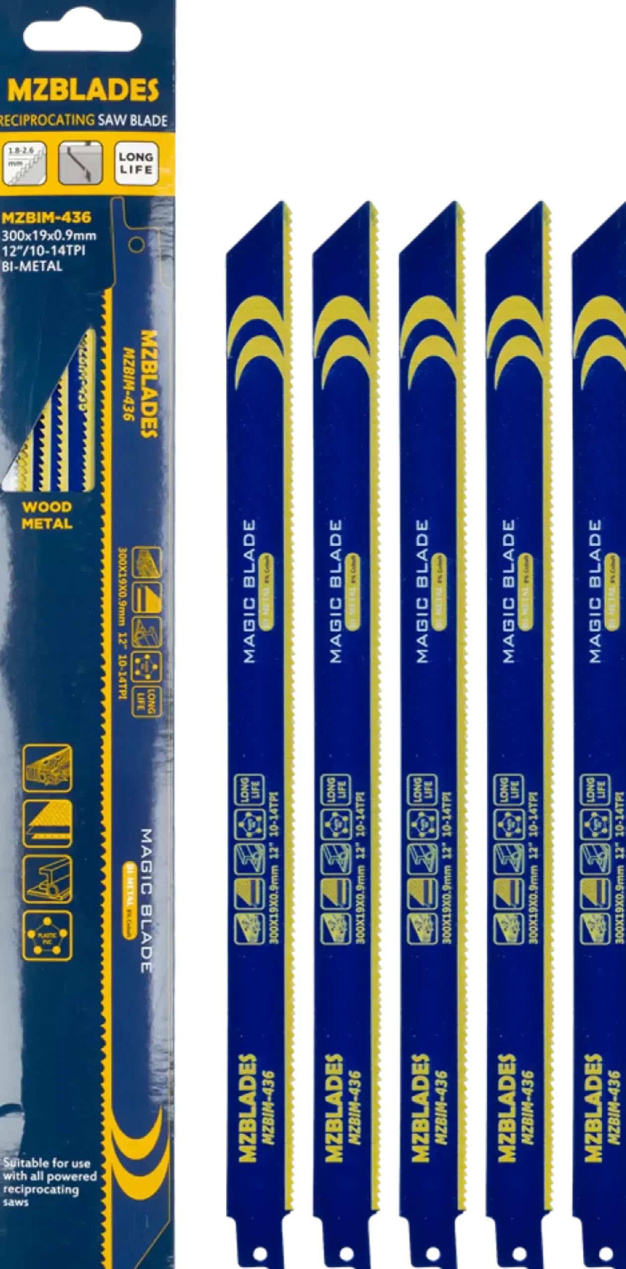 Multizaag MZBIM-436 Reciprozaagblad Bimetaal - 5 stuks