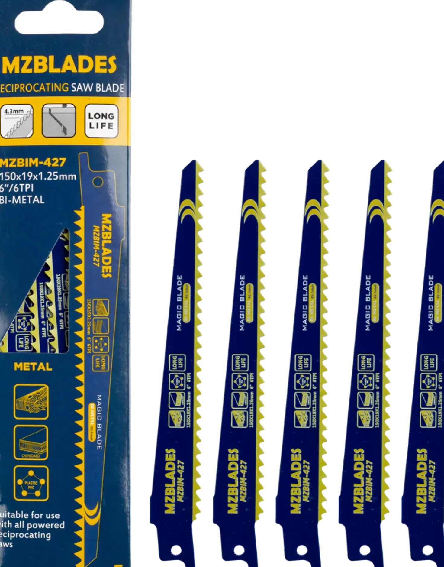 Multizaag MZBIM-427 Reciprozaagblad Bimetaal - 5 stuks