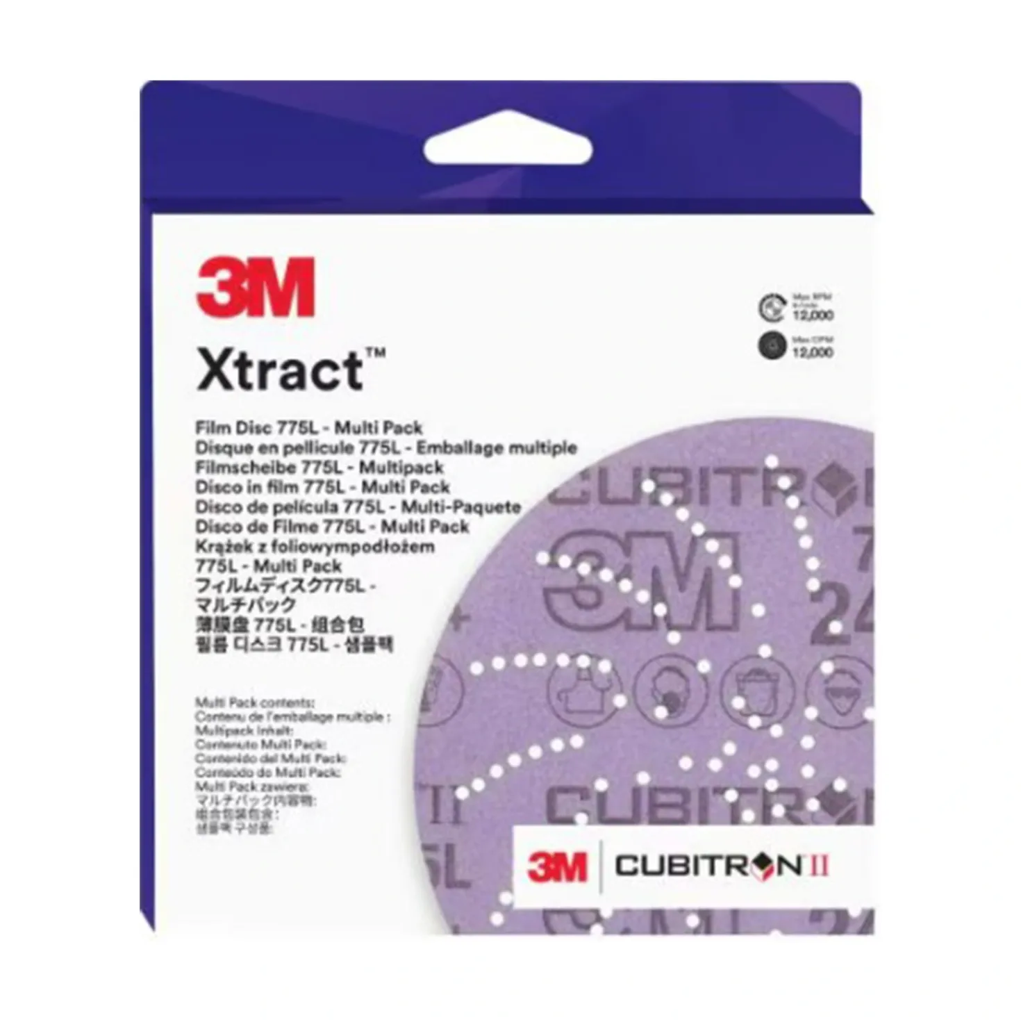 3M Xtract Cubitron II Schuurschijvenset 775L Multihole Multi-Grade - 125mm - K80-K220 - 15st