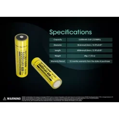 Nitecore NL1836 Oplaadbare 18650 Li-Ion batterij 3600mAh
