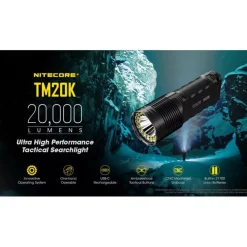 Nitecore TM20K Li-Ion accu Zaklamp - 20000Lm - oplaadbaar