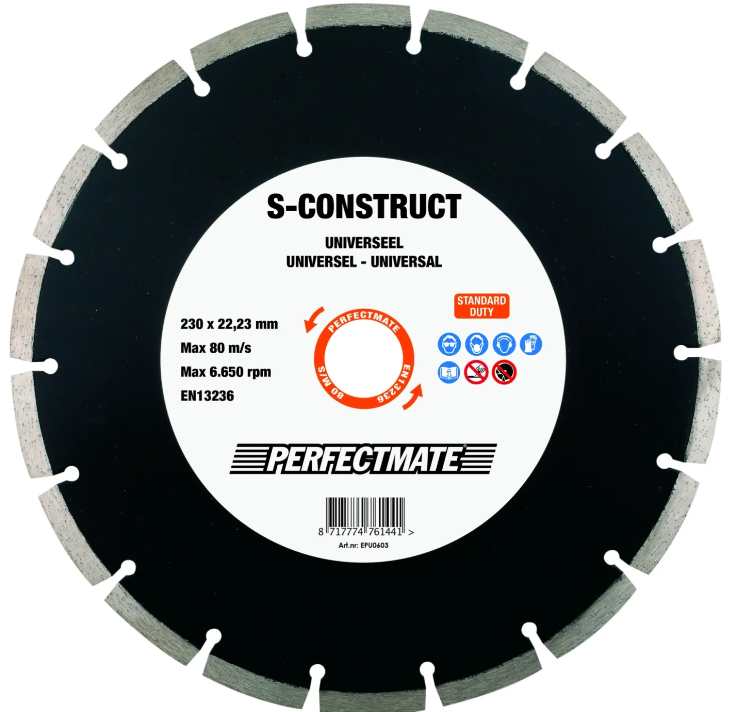 Perfectmate EPU0603 Diamantdoorslijpschijf S-Construct Universeel - 230 x 22,23mm