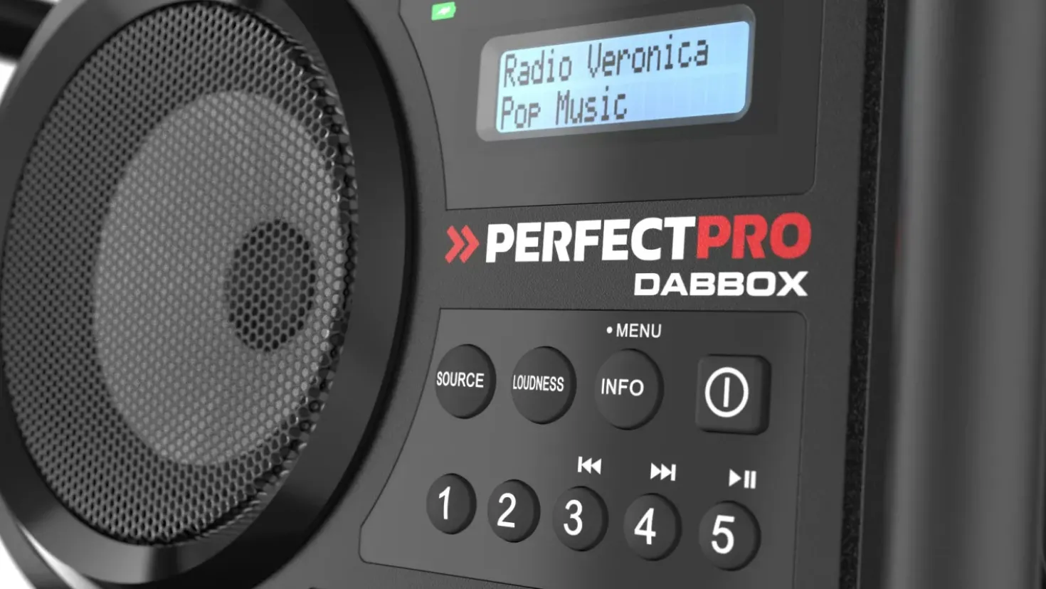 PerfectPro DBX3 DABBOX Bouwradio - FM RDS / DAB+ - AUX-in - bluetooth - werkt op netstroom en batterij