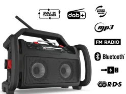PerfectPro ROCKPRO Bouwradio - FM RDS / DAB+ - AUX-in - bluetooth - werkt op netstroom en lithium accu