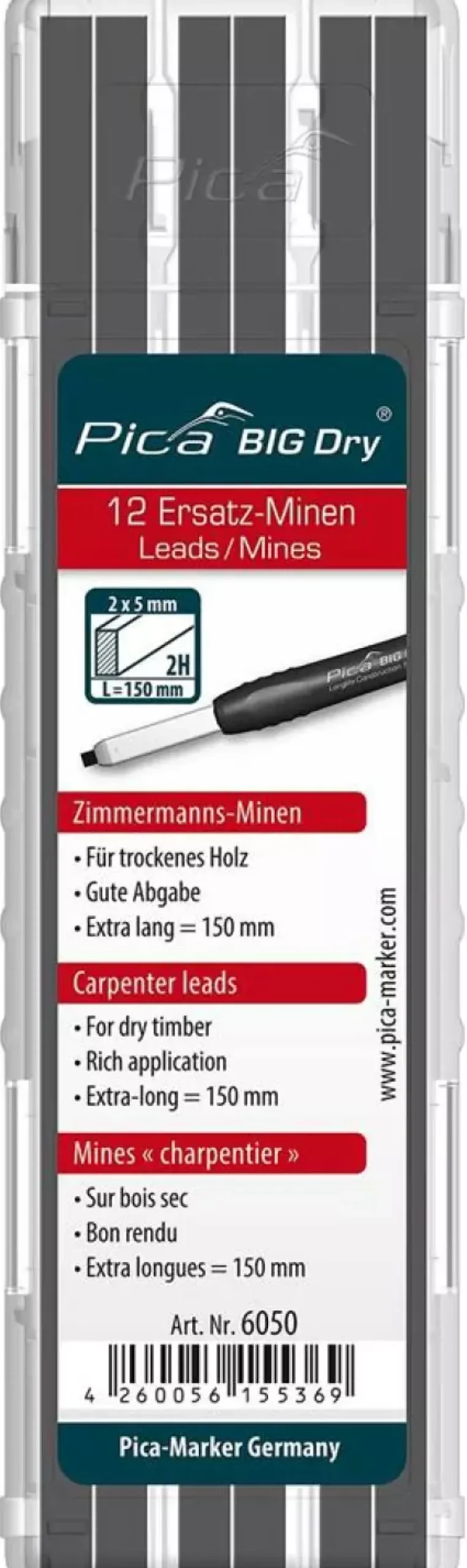 Pica 6050 BIG Dry Navulling - Carpenter 2H (12st)