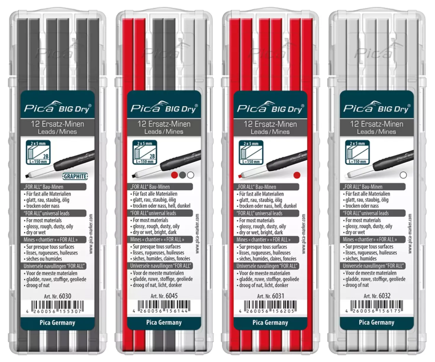 Pica 6030 BIG Dry Navulling - Grafiet (12st)