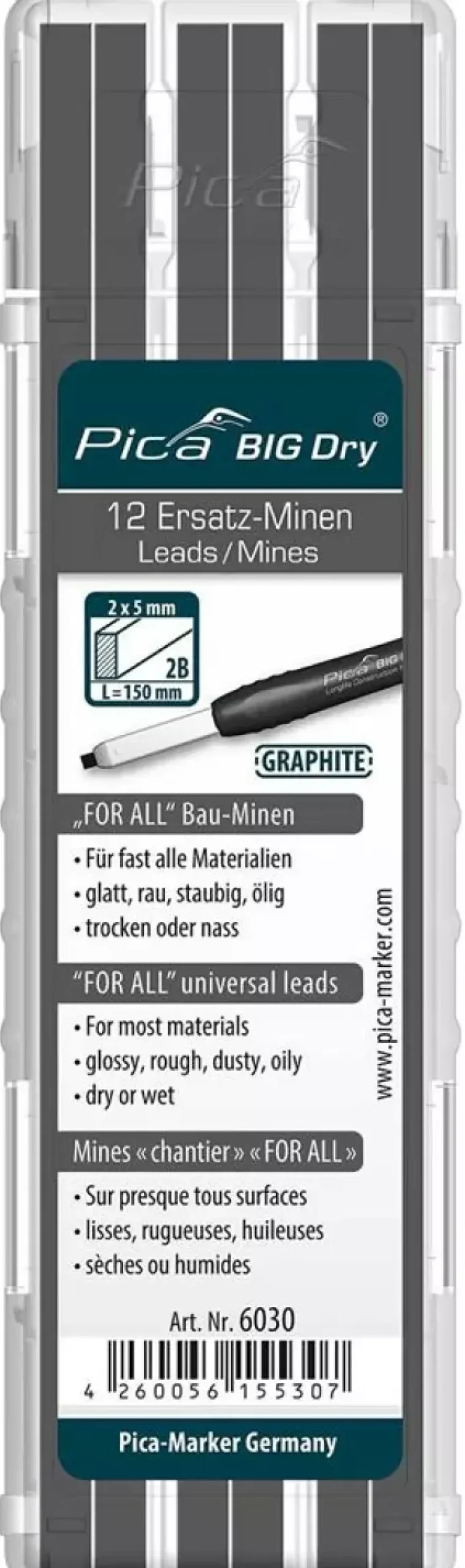 Pica 6030 BIG Dry Navulling - Grafiet (12st)