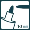 Pica PI53252 Classic Permanent Pen - Rond - Wit - 1-2mm