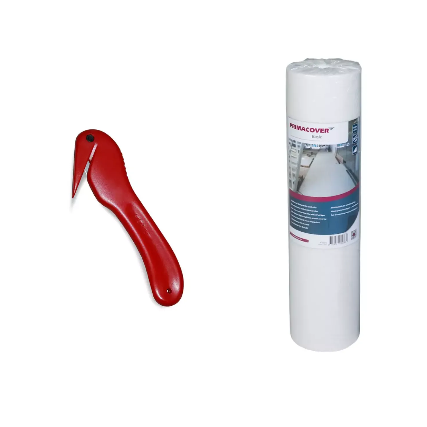 PrimaCover 900275 Basic Zelfklevend Afdekvlies incl. Snijmes voor folie en afdekvlies - Rood