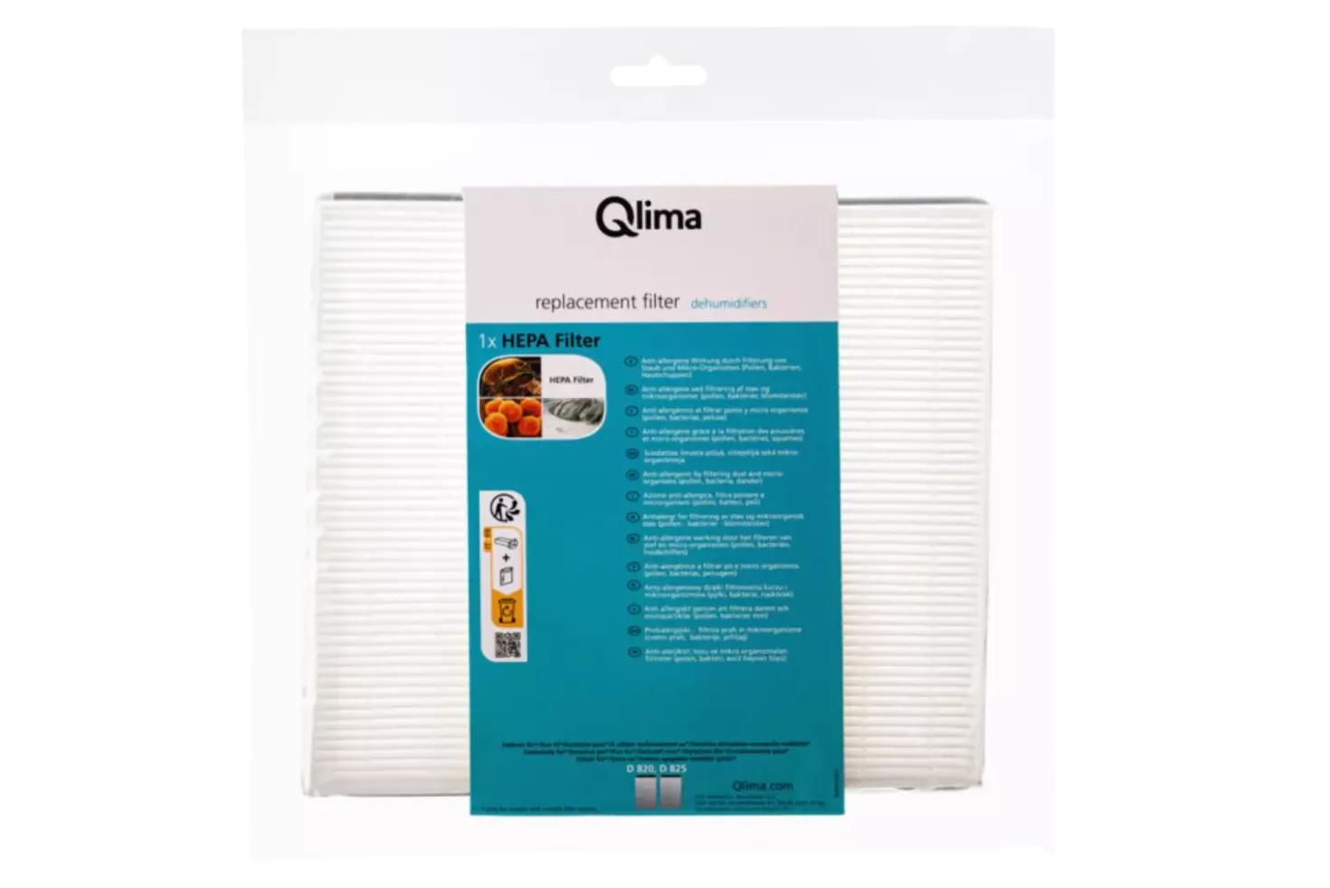 Qlima D 82x HEPA filter voor D 820 A/ D 825 PA Smart