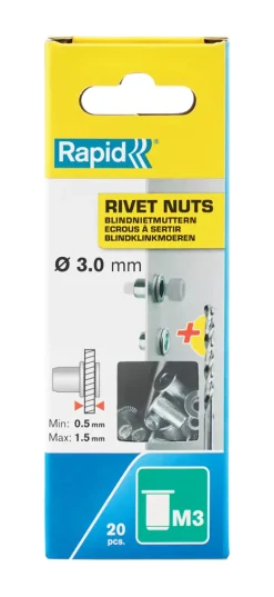 Rapid 5000670 Blindklinkmoeren incl. boor - M3 - Gegalvaniseerd staal (20st)