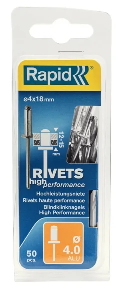 Rapid 5000386 Blindklinknagels incl. boor - Aluminium - 4x18mm (50st)