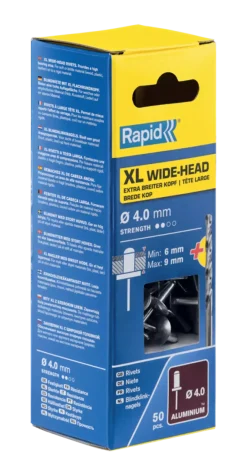 Rapid 5000661 Blindklinknagels incl. boor - XL - Aluminum- 4x12mm (50st)