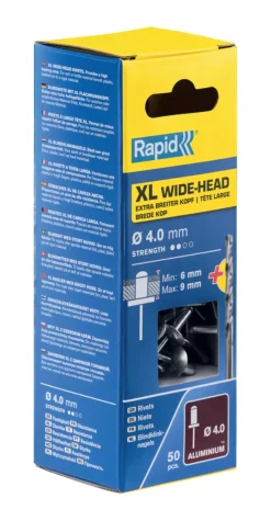 Rapid 5000661 Blindklinknagels incl. boor - XL - Aluminum- 4x12mm (50st)