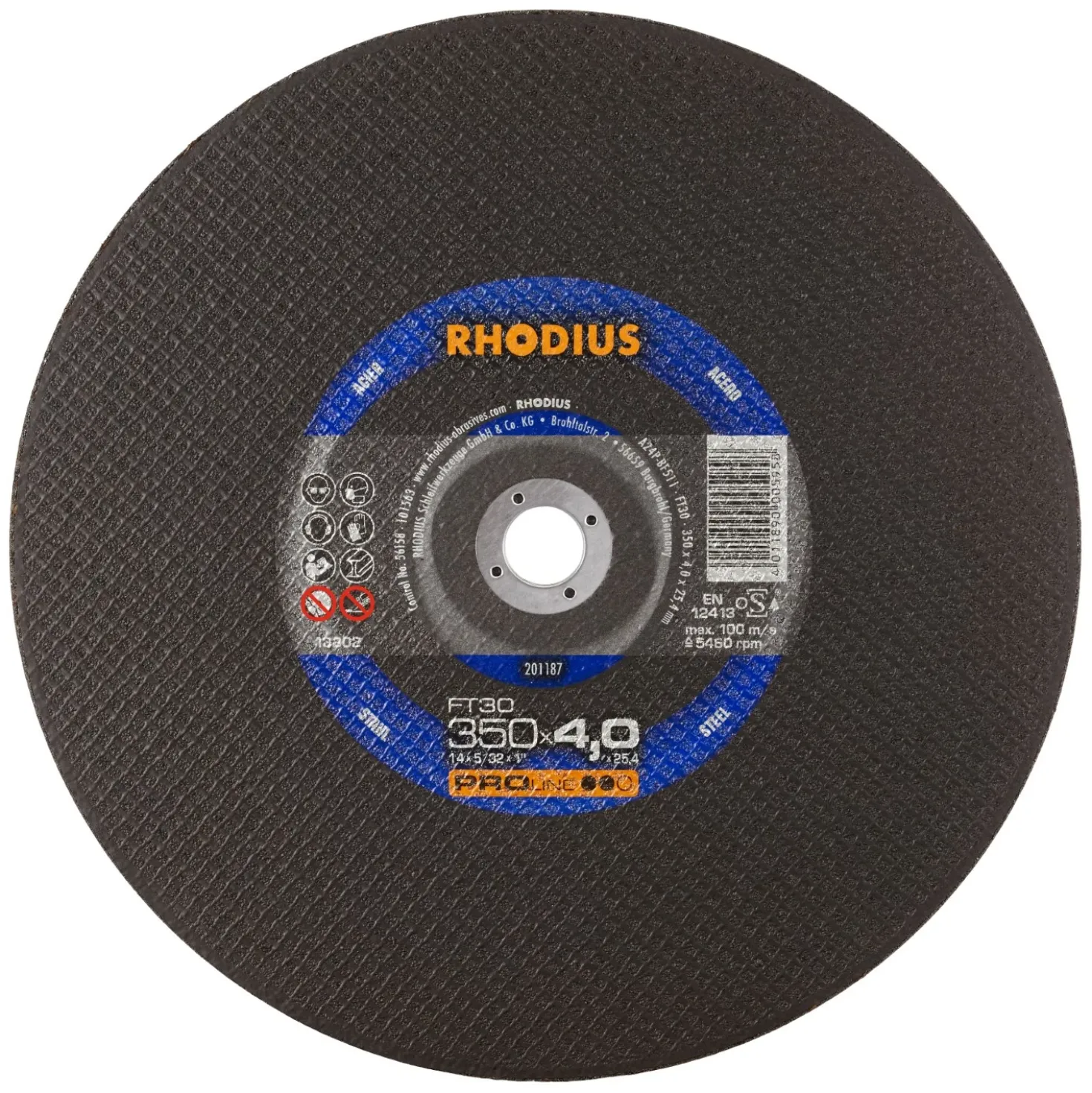 Rhodius 201187 FT30 PROline ll Doorslijpschijf conventioneel 350 x 25,4 x 4mm (10 st)