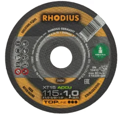 Rhodius 210247 XT15 ACCU TOPline lll Doorslijpschijf extra dun 115 x 22,23 x 1mm (10 st)