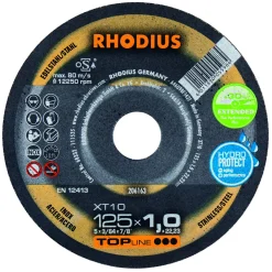 Rhodius 206163 XT10 TOPline lll Doorslijpschijf extra dun 125 x 22,23 x 1,0mm (50 st)